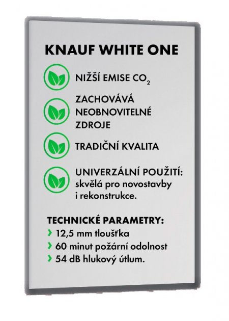 Sadrokartónová doska Knauf White One v skratke